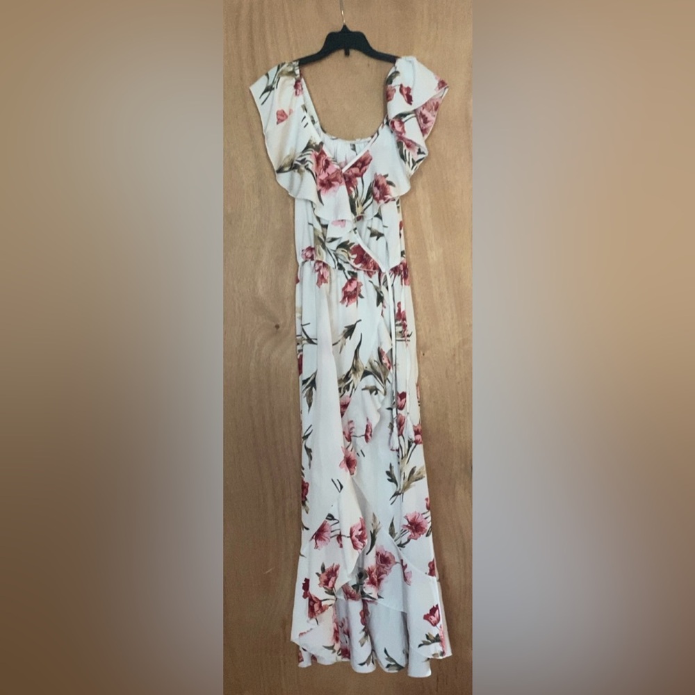 Floral White and Pink Women's Skirt